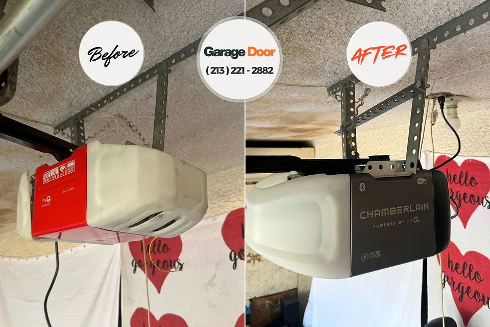 Before and after: garage door company Atlantic Beach, NC